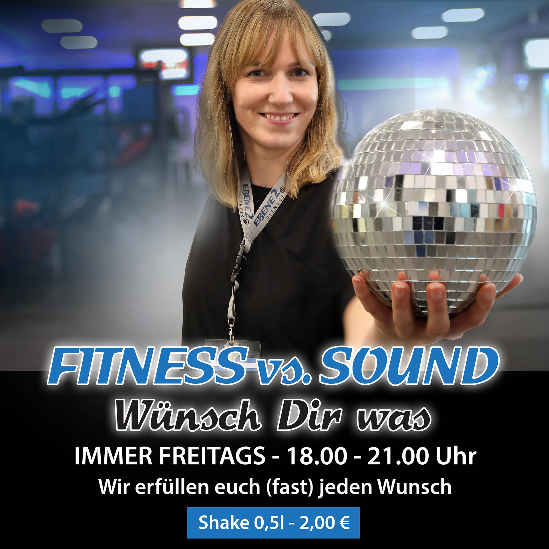 Werbung für die Veranstaltung "Fitness vs. Sound"