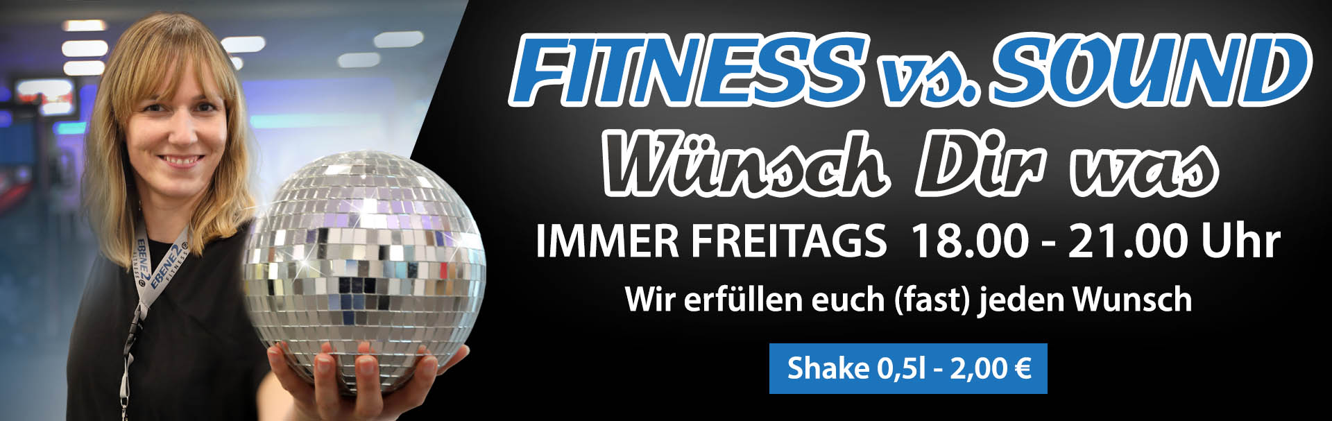 Werbung für die Veranstaltung "Fitness vs. Sound"
